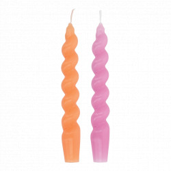Twisted Candles Pink & Orange 2 pièces