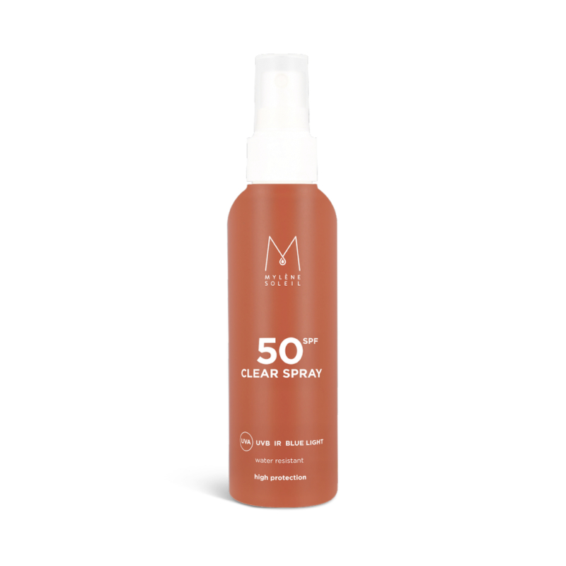 SPF 50 Clear Spray - transparante zonnespray met hoge UV-bescherming | Mylène