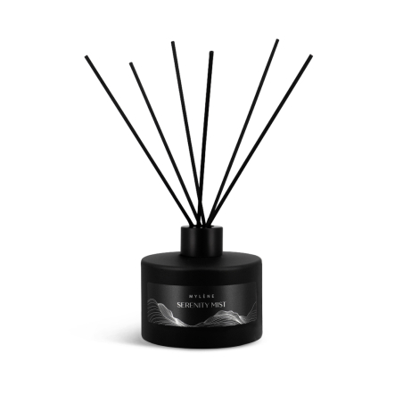 Room Sticks Serenity Mist - bâtonnets de parfum luxueux au parfum boisé et chaud avec des agrumes | Mylène